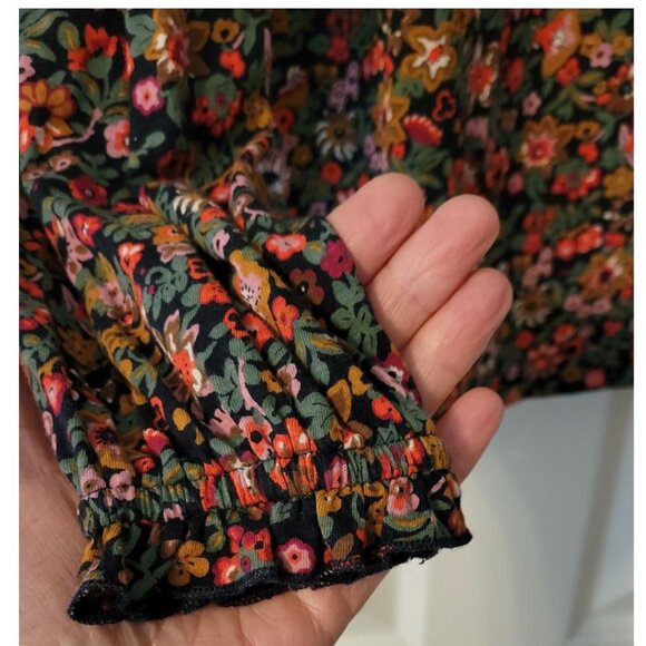 Lucky Brand Long Sleeve BLOUSE blue gold red Top M - Picture 5 of 6